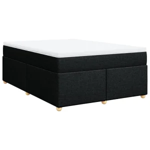 Boxspring met matras stof zwart 160×200 cm Boxspring met matras stof zwart 160×200 cm