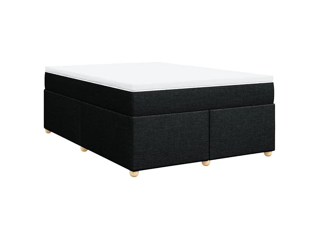 Boxspring met matras stof zwart 160x200 cm