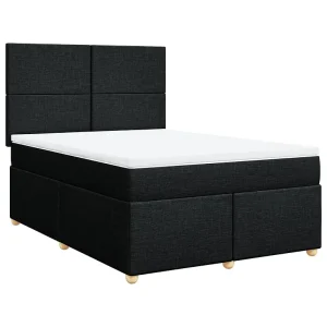 Boxspring met matras stof zwart 160×200 cm Boxspring met matras stof zwart 160×200 cm
