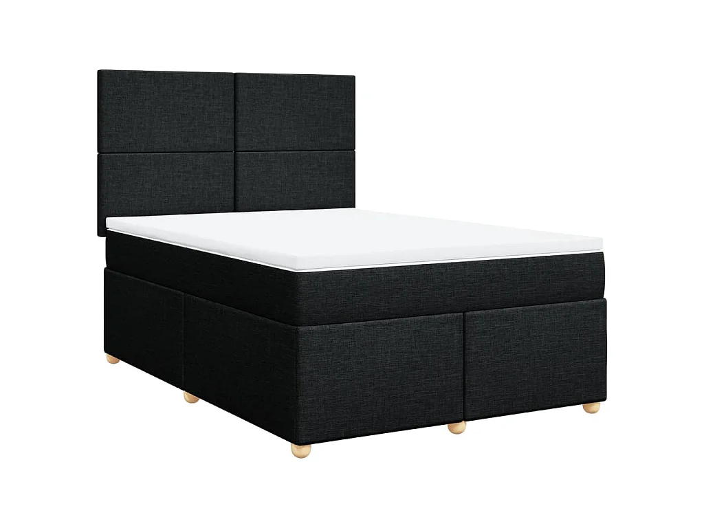 Boxspring met matras stof zwart 160x200 cm