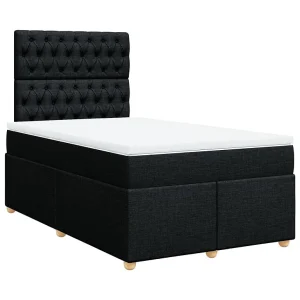 Boxspring met matras stof zwart 120×190 cm Boxspring met matras stof zwart 120×190 cm