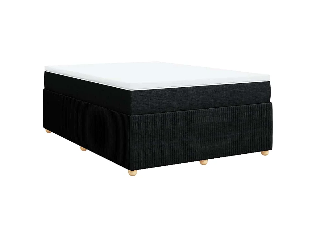 Boxspring met matras stof zwart 160x200 cm