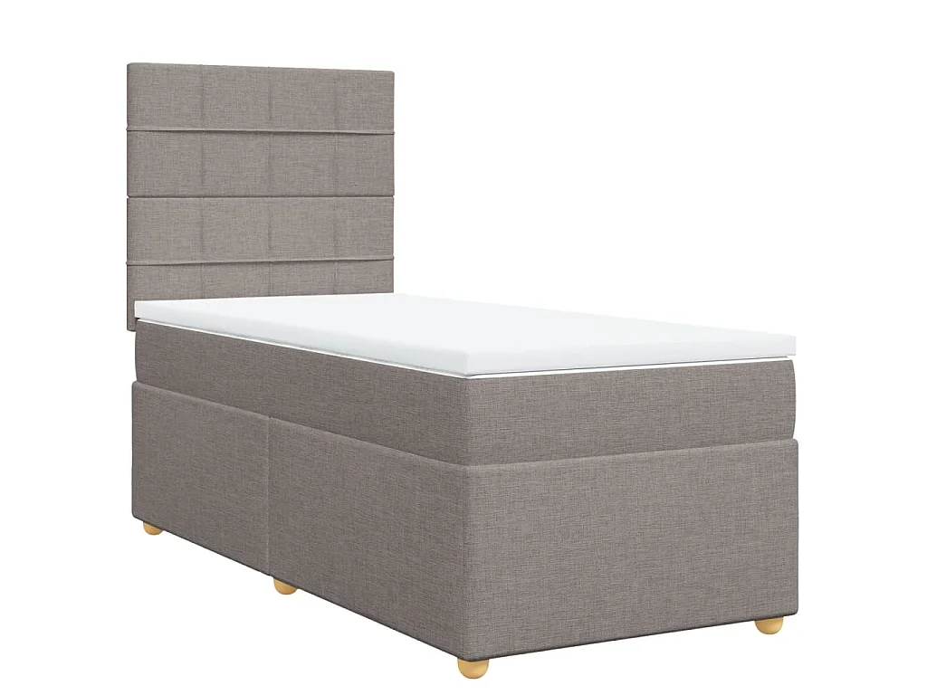 Boxspring met matras stof taupe 90x200 cm