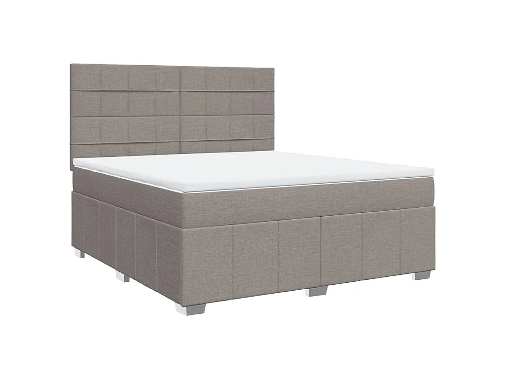 Boxspring met matras stof taupe 180x200 cm