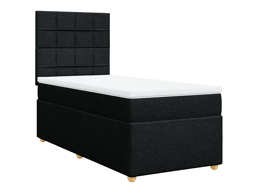 Boxspring met matras stof zwart 90x200 cm
