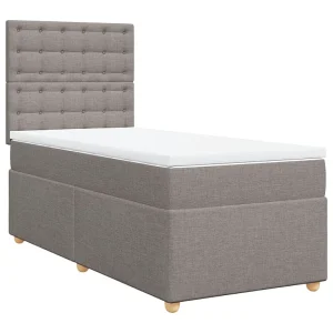 Boxspring met matras stof taupe 100×200 cm Boxspring met matras stof taupe 100×200 cm