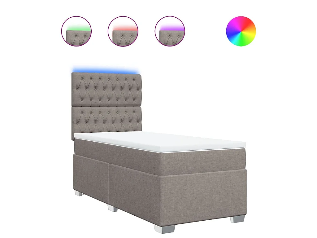 Boxspring met matras stof taupe 100x200 cm