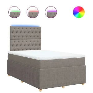 Boxspring met matras stof taupe 120×190 cm Boxspring met matras stof taupe 120×190 cm