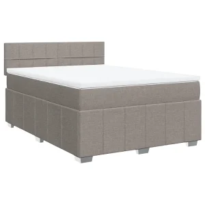 Boxspring met matras stof taupe 140×200 cm Boxspring met matras stof taupe 140×200 cm