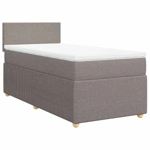 Boxspring met matras stof taupe 100×200 cm Boxspring met matras stof taupe 100×200 cm