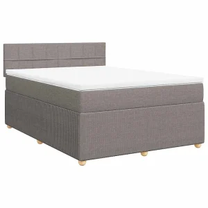 Boxspring met matras stof taupe 140×190 cm Boxspring met matras stof taupe 140×190 cm