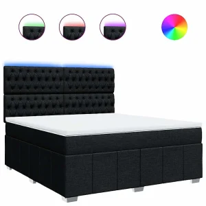Boxspring met matras stof zwart 180×200 cm Boxspring met matras stof zwart 180×200 cm