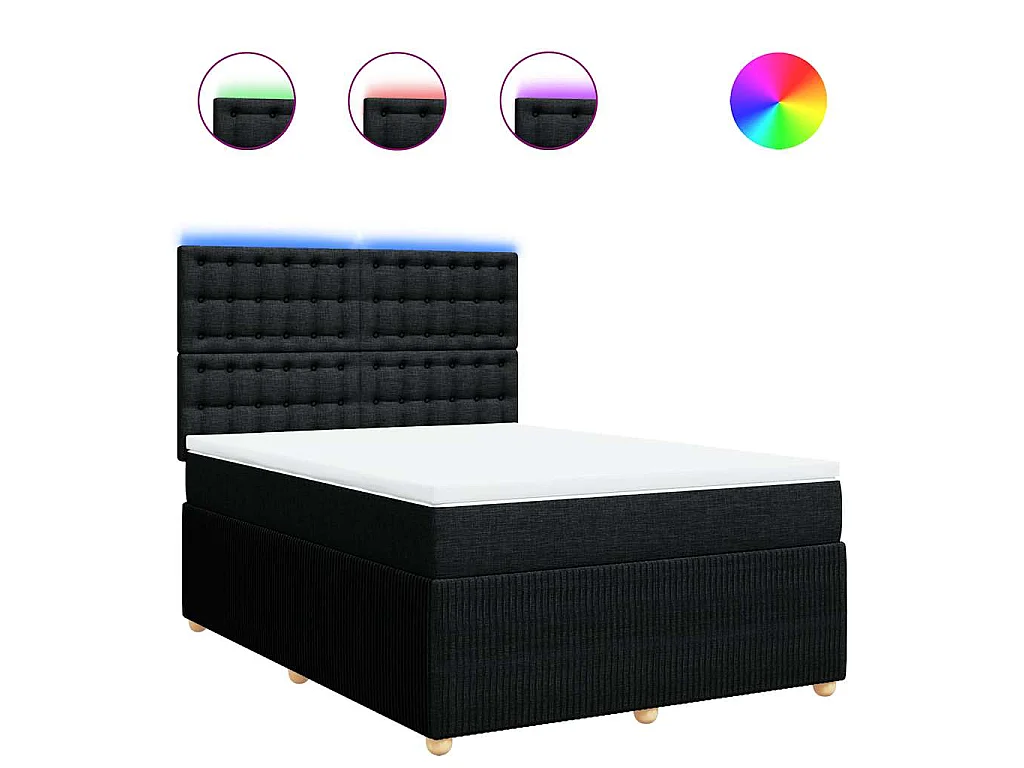 Boxspring met matras stof zwart 160x200 cm