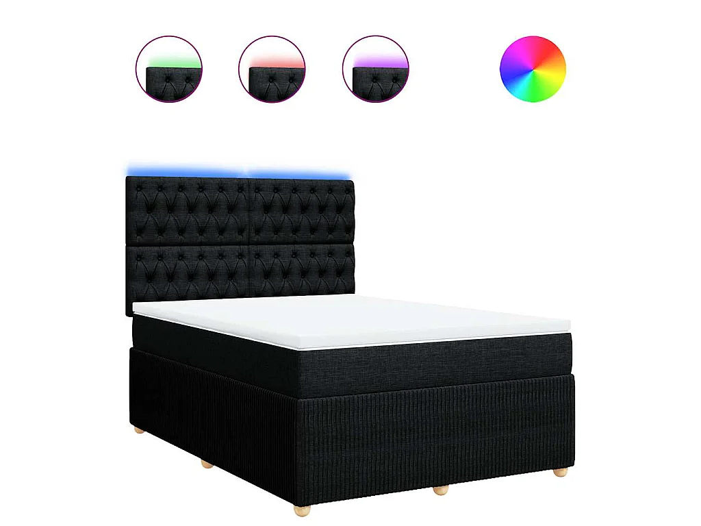Boxspring met matras stof zwart 160x200 cm