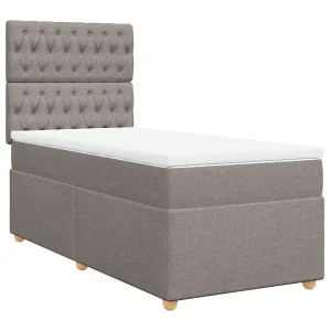 Boxspring met matras stof taupe 100×200 cm Boxspring met matras stof taupe 100×200 cm