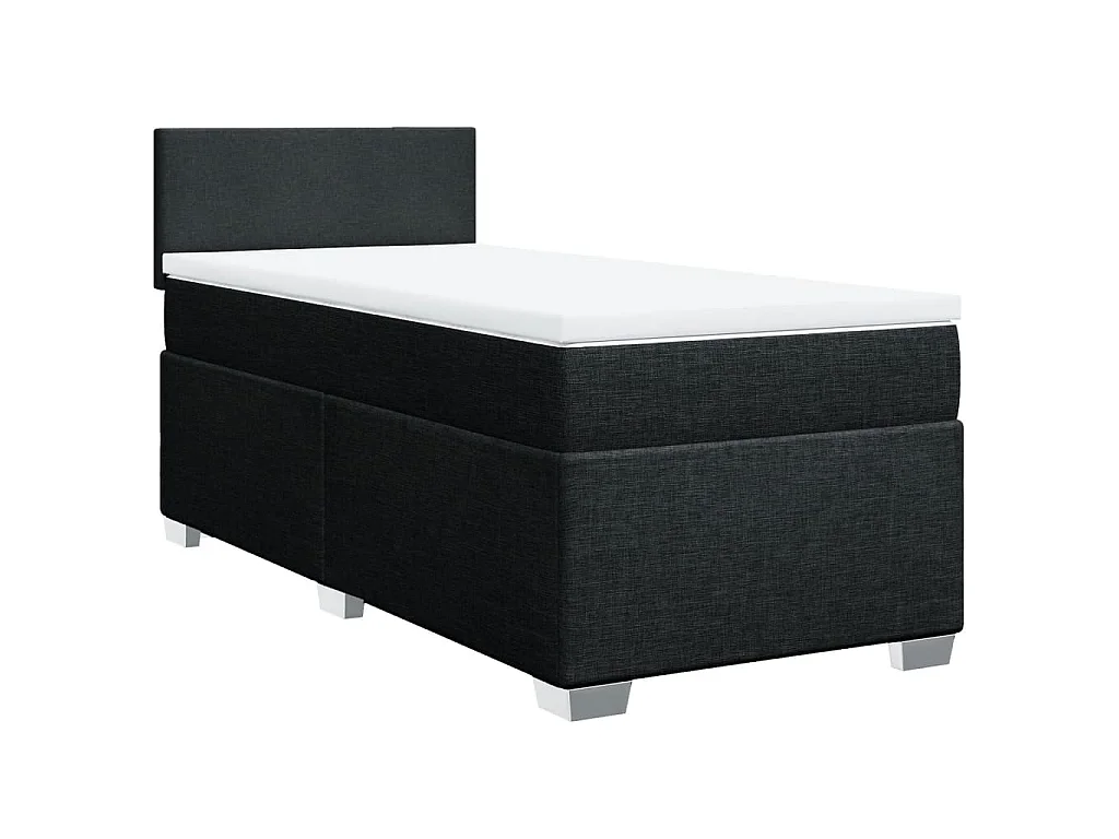 Boxspring met matras stof zwart 100x200 cm