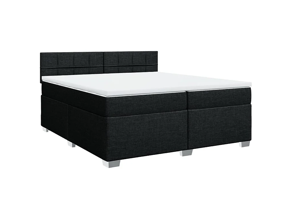 Boxspring met matras stof zwart 200x200 cm