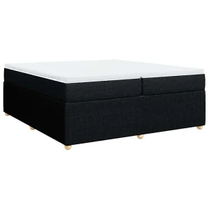 Boxspring met matras stof zwart 200×200 cm Boxspring met matras stof zwart 200×200 cm