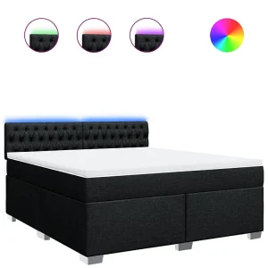 Boxspring met matras stof zwart 180×200 cm Boxspring met matras stof zwart 180×200 cm
