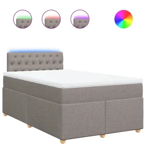 Boxspring met matras stof taupe 120×200 cm Boxspring met matras stof taupe 120×200 cm