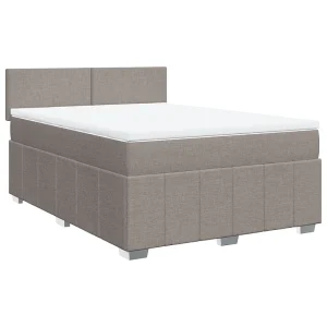 Boxspring met matras stof taupe 140×200 cm Boxspring met matras stof taupe 140×200 cm