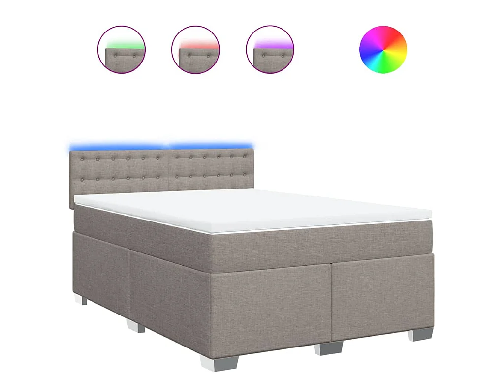 Boxspring met matras stof taupe 140x200 cm