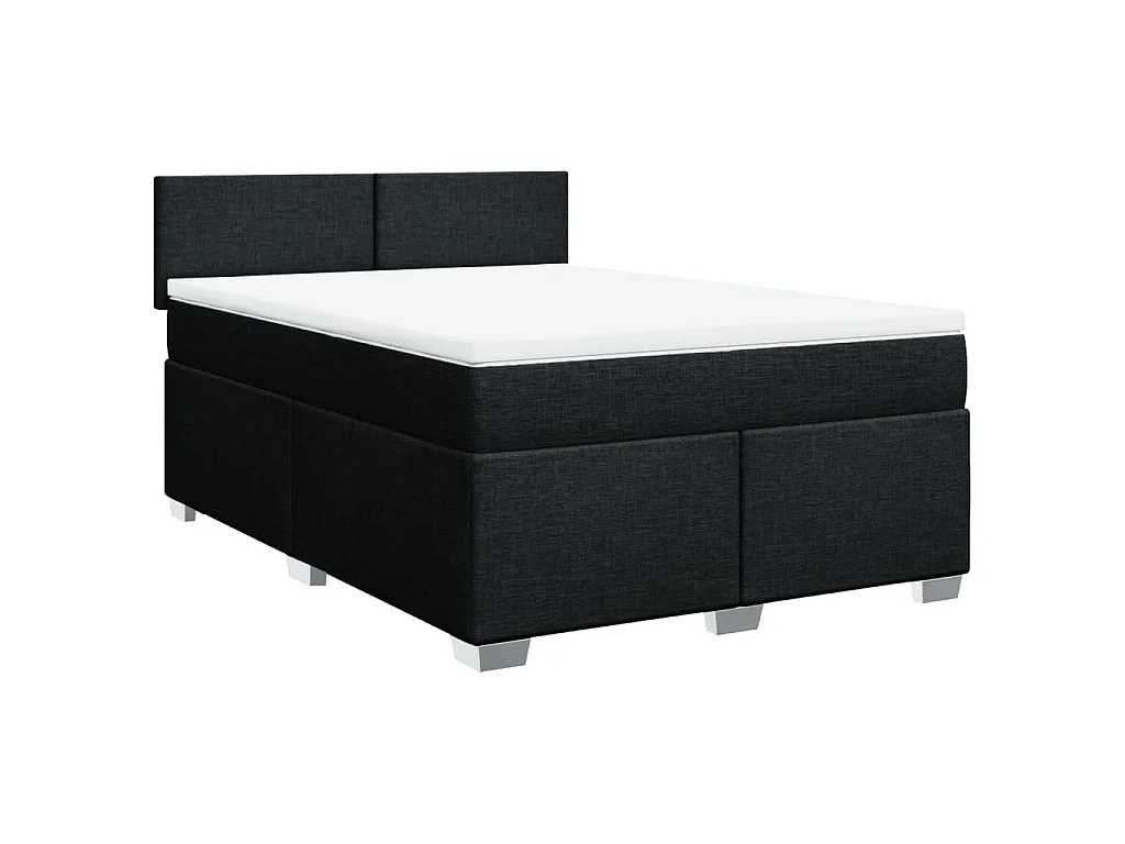 Boxspring met matras stof zwart 160x200 cm