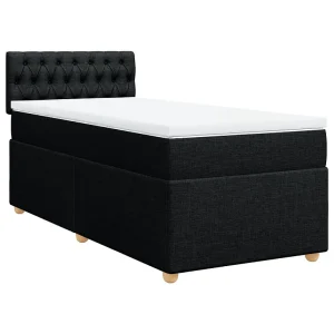 Boxspring met matras stof zwart 80×200 cm Boxspring met matras stof zwart 80×200 cm