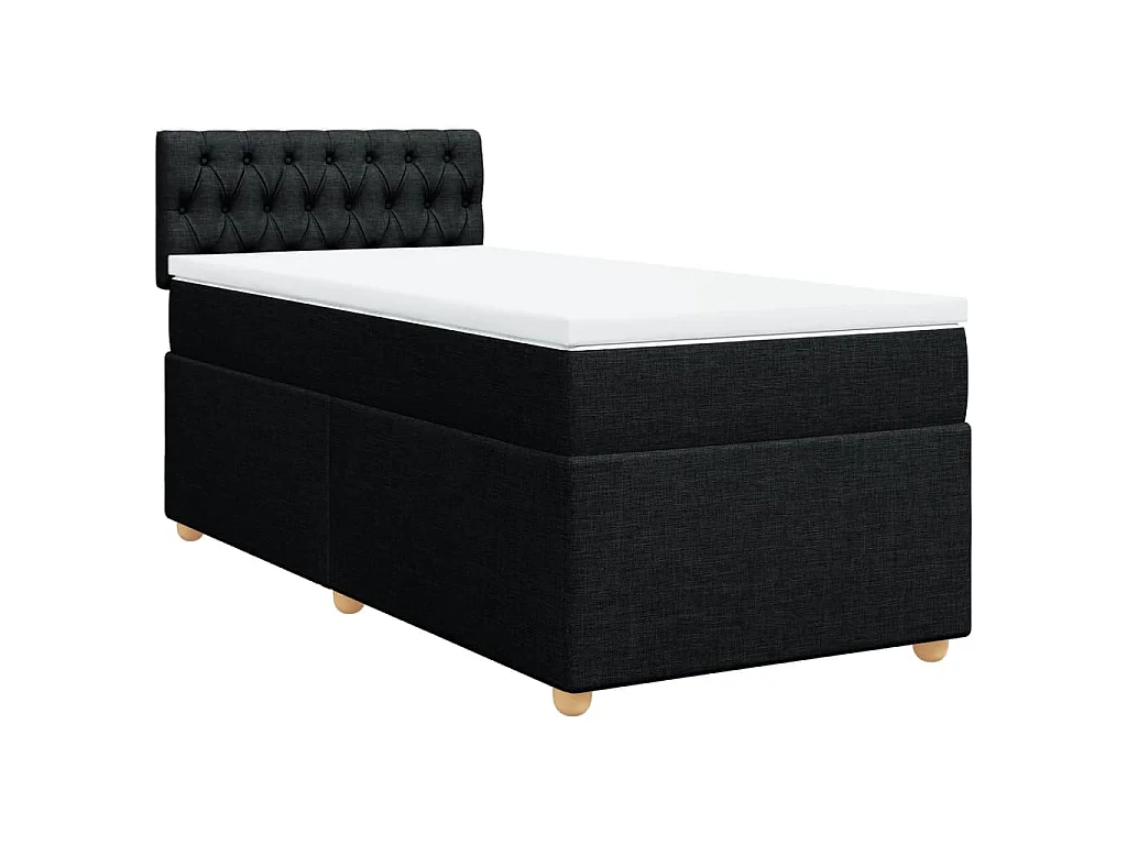 Boxspring met matras stof zwart 80x200 cm