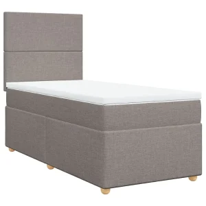 Boxspring met matras stof taupe 80×200 cm Boxspring met matras stof taupe 80×200 cm