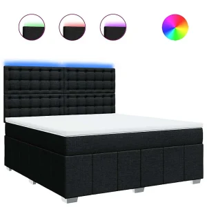Boxspring met matras stof zwart 180×200 cm Boxspring met matras stof zwart 180×200 cm