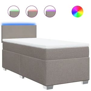 Boxspring met matras stof taupe 90×200 cm Boxspring met matras stof taupe 90×200 cm