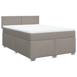 Boxspring met matras stof taupe 140×200 cm Boxspring met matras stof taupe 140×200 cm