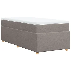 Boxspring met matras stof taupe 100×200 cm Boxspring met matras stof taupe 100×200 cm