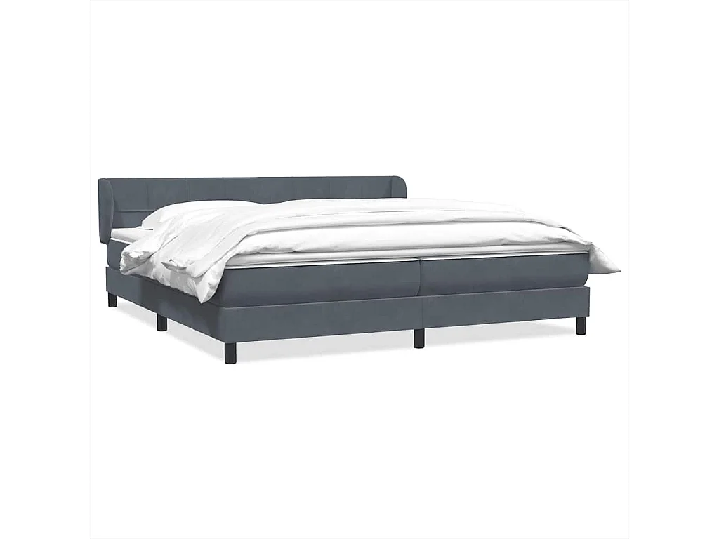 Boxspringbed met matrassen 180x220 cm fluweel donkergrijs