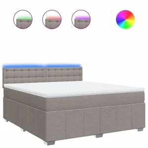 Boxspring met matras stof taupe 180×200 cm Boxspring met matras stof taupe 180×200 cm