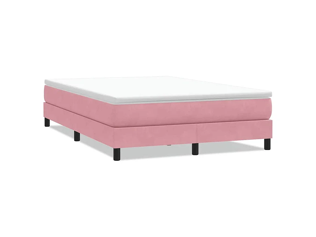 Boxspring zonder matras fluweel roze 140x220 cm