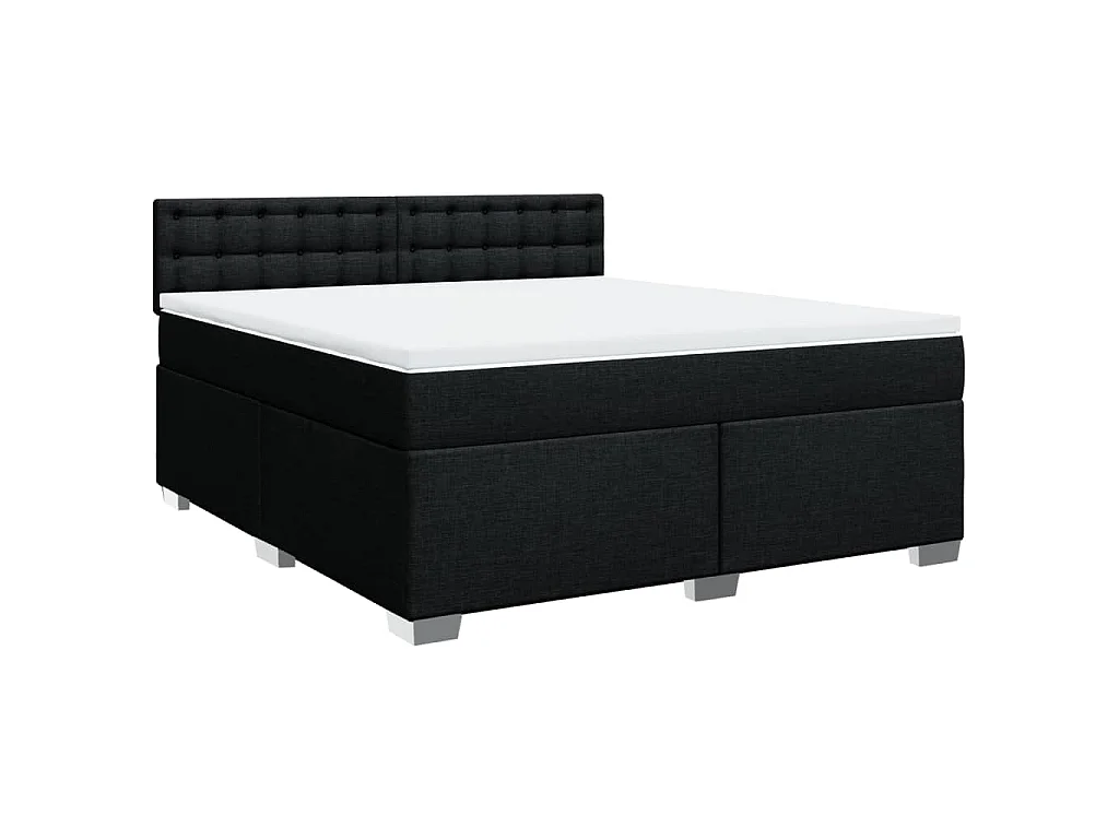 Boxspring met matras stof zwart 180x200 cm
