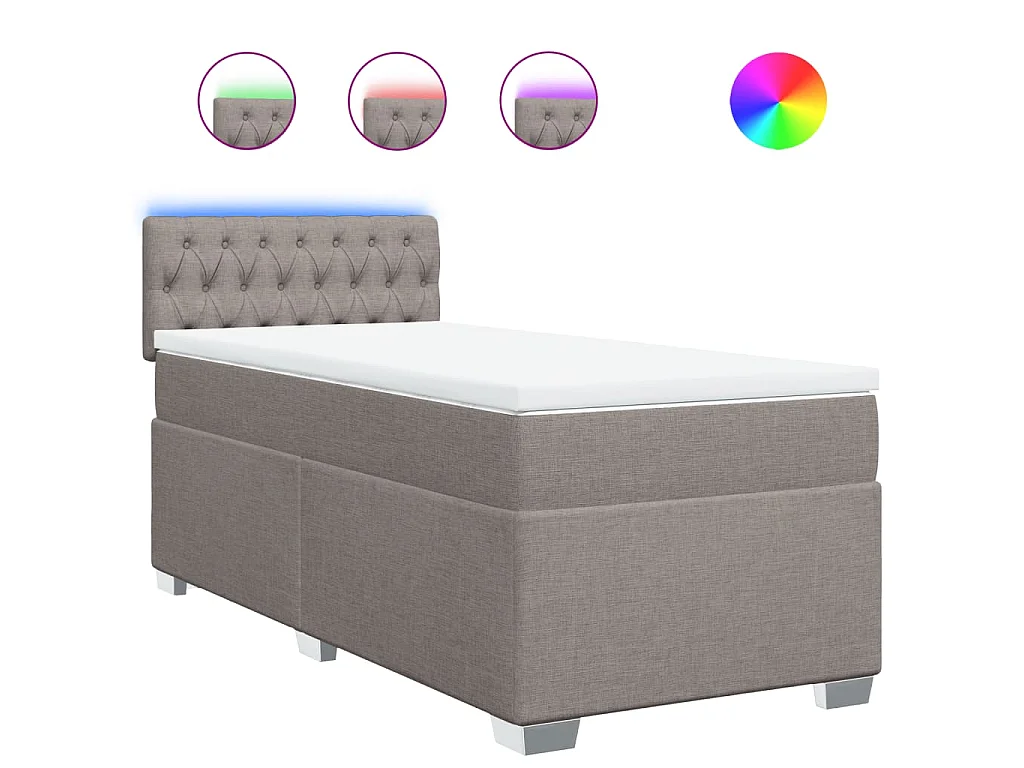 Boxspring met matras stof taupe 90x200 cm