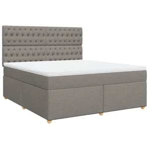 Boxspring met matras stof taupe 180×200 cm Boxspring met matras stof taupe 180×200 cm