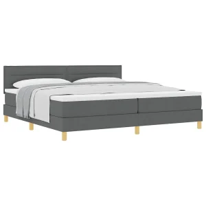 Boxspringbed met kussen Donkergrijs 200 x 200 cm Stof Boxspringbed met kussen Donkergrijs 200 x 200 cm Stof
