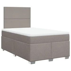 Boxspring met matras stof taupe 120×190 cm