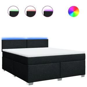 Boxspring met matras stof zwart 180×200 cm Boxspring met matras stof zwart 180×200 cm