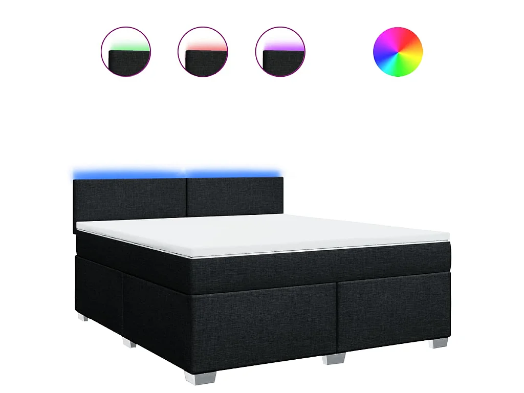 Boxspring met matras stof zwart 180x200 cm