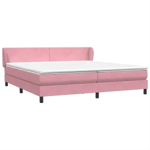 Boxspring met matrassen fluweel roze 180×210 cm Boxspring met matrassen fluweel roze 180×210 cm