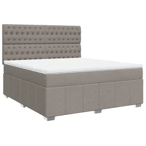 Boxspring met matras stof taupe 180×200 cm Boxspring met matras stof taupe 180×200 cm