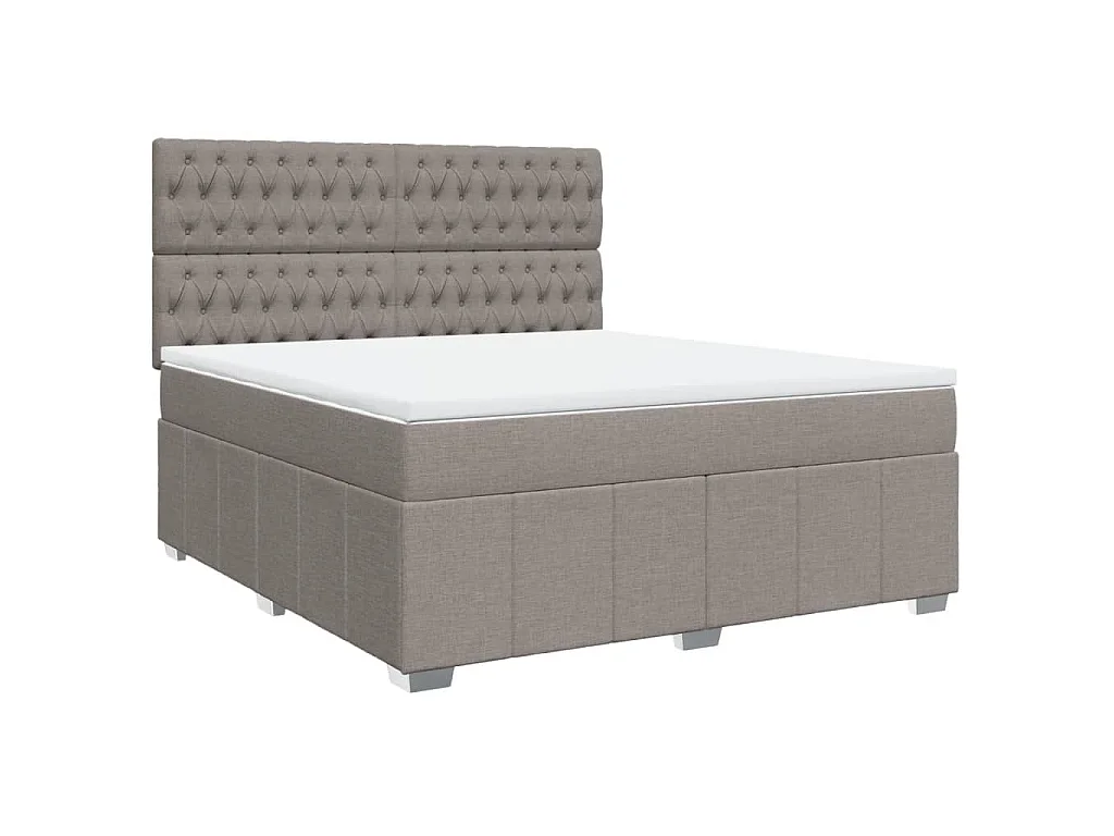 Boxspring met matras stof taupe 180x200 cm