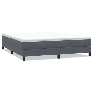 Boxspringbed zonder matras 180×220 cm fluweel donkergrijs Boxspringbed zonder matras 180×220 cm fluweel donkergrijs