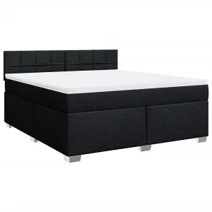 Boxspring met matras stof zwart 180×200 cm Boxspring met matras stof zwart 180×200 cm