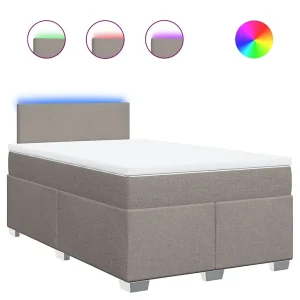 Boxspring met matras stof taupe 120×190 cm Boxspring met matras stof taupe 120×190 cm